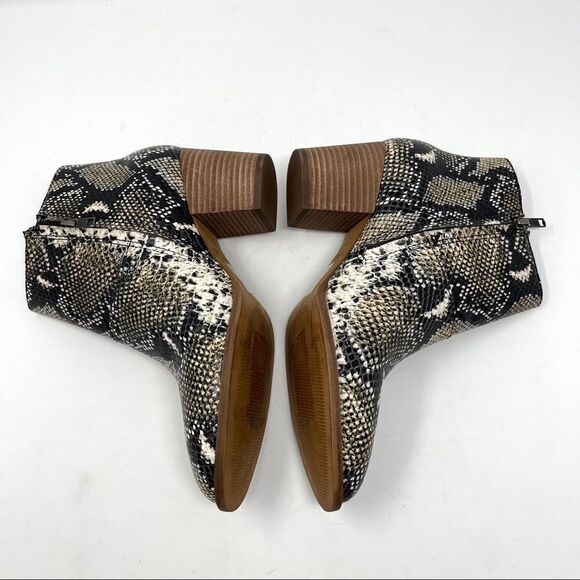 Madewell Snake Leather Embossed Ankle Boot Size 9 - Picture 3 of 10